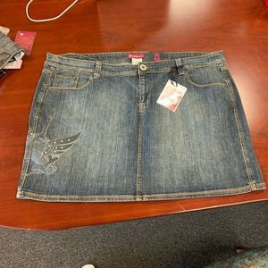 Torrid Z Cavaricci World Tour Denim Skirt 14